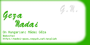 geza madai business card