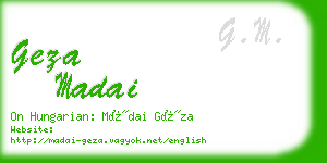 geza madai business card